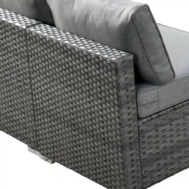 HOOOWOOO 8-piece Wicker Outdoor Patio Furniture Sofa Set Fire Pit Set