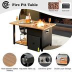 HOOOWOOO 8-piece Wicker Outdoor Patio Furniture Sofa Set Fire Pit Set