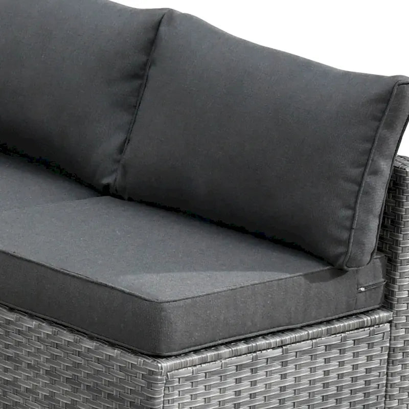 HOOOWOOO 8-piece Wicker Outdoor Patio Furniture Sofa Set Fire Pit Set