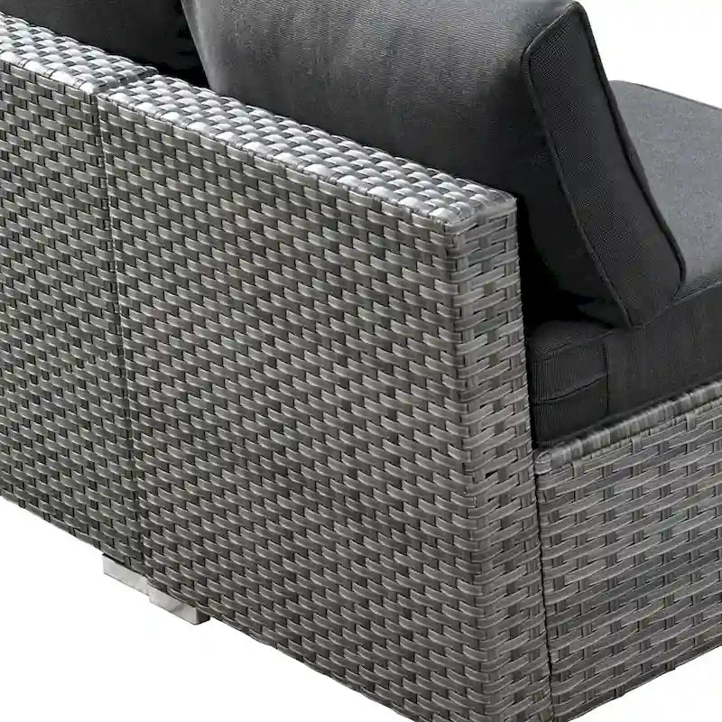 HOOOWOOO 8-piece Wicker Outdoor Patio Furniture Sofa Set Fire Pit Set