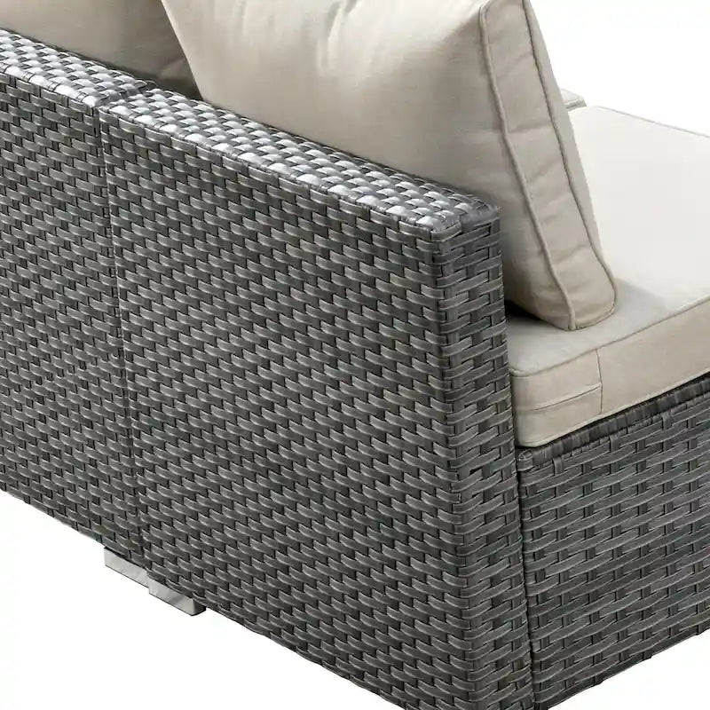 HOOOWOOO 8-piece Wicker Outdoor Patio Furniture Sofa Set Fire Pit Set