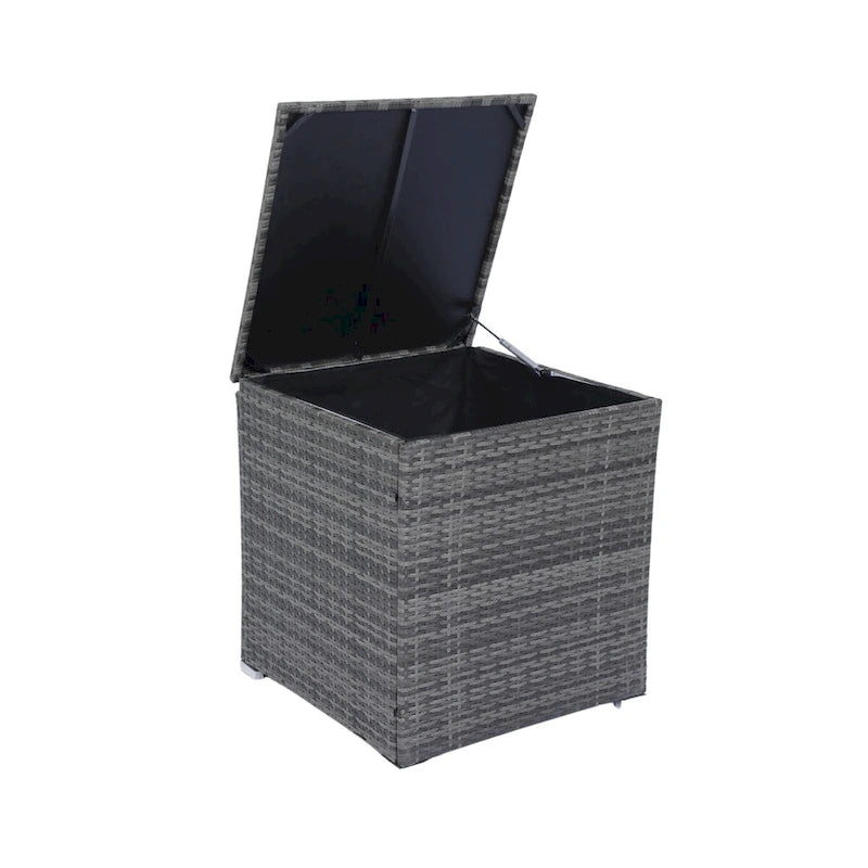 Premium 8-Piece Patio Sectional Wicker Rattan Outdoor Furniture Set: Grey Wicker, Black Cushions, Glass Top