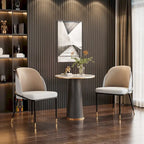 Set of 2 Microfiber Leather Upholstered Dining Chairs with Metal Legs - 20x21x32