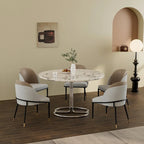 Set of 2 Microfiber Leather Upholstered Dining Chairs with Metal Legs - 20x21x32