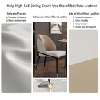 Set of 2 Microfiber Leather Upholstered Dining Chairs with Metal Legs - 20x21x32