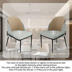 Set of 2 Microfiber Leather Upholstered Dining Chairs with Metal Legs - 20x21x32