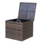 3-Piece Wicker Patio Conversation Set with Beige Cushion