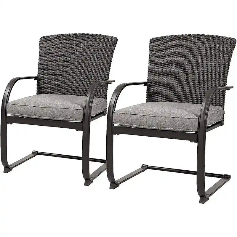 Bistro Steel Frame Outdoor Patio Dining Chair With Cushions (2-Pack) - N/A