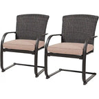 Bistro Steel Frame Outdoor Patio Dining Chair With Cushions (2-Pack) - N/A