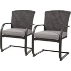Bistro Steel Frame Outdoor Patio Dining Chair With Cushions (2-Pack) - N/A