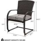 Bistro Steel Frame Outdoor Patio Dining Chair With Cushions (2-Pack) - N/A