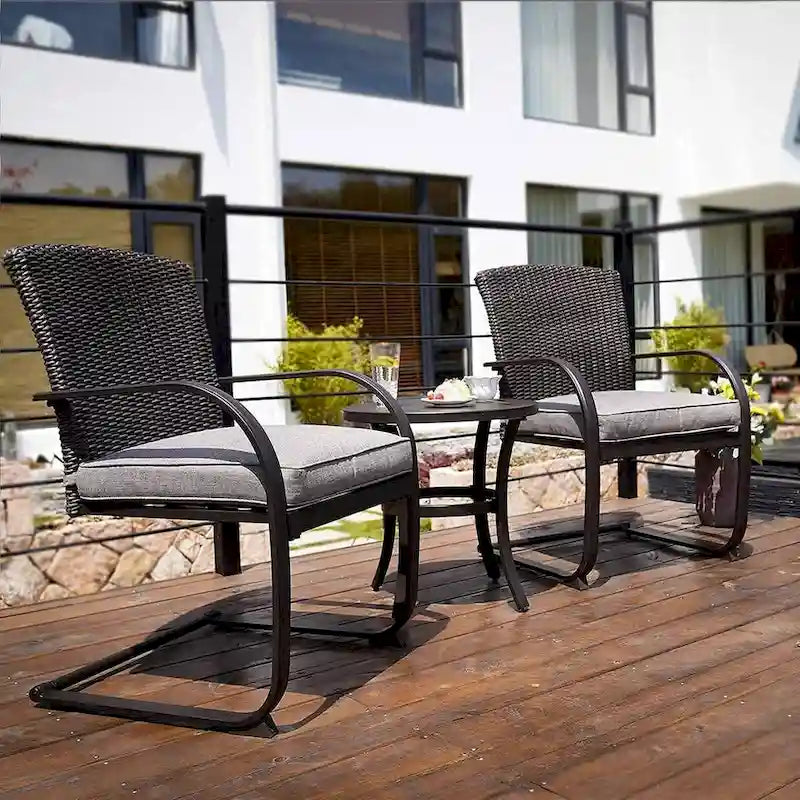 Bistro Steel Frame Outdoor Patio Dining Chair With Cushions (2-Pack) - N/A