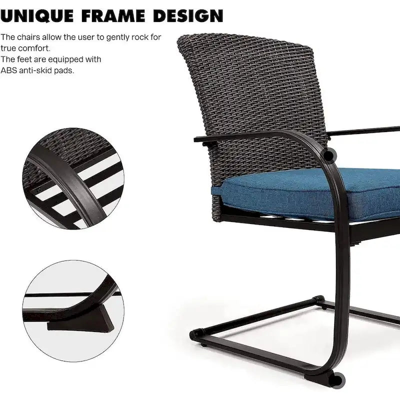 Bistro Steel Frame Outdoor Patio Dining Chair With Cushions (2-Pack) - N/A