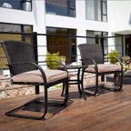 Bistro Steel Frame Outdoor Patio Dining Chair With Cushions (2-Pack) - N/A