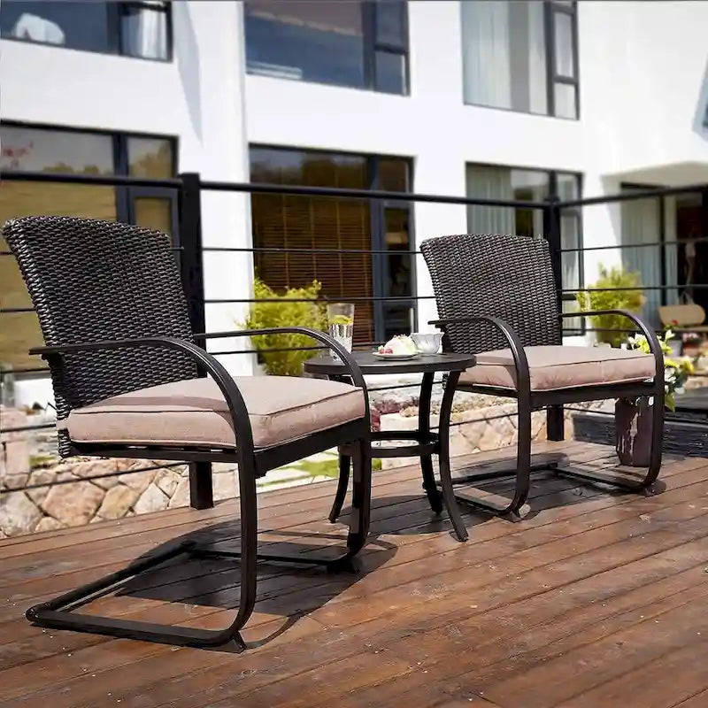 Bistro Steel Frame Outdoor Patio Dining Chair With Cushions (2-Pack) - N/A