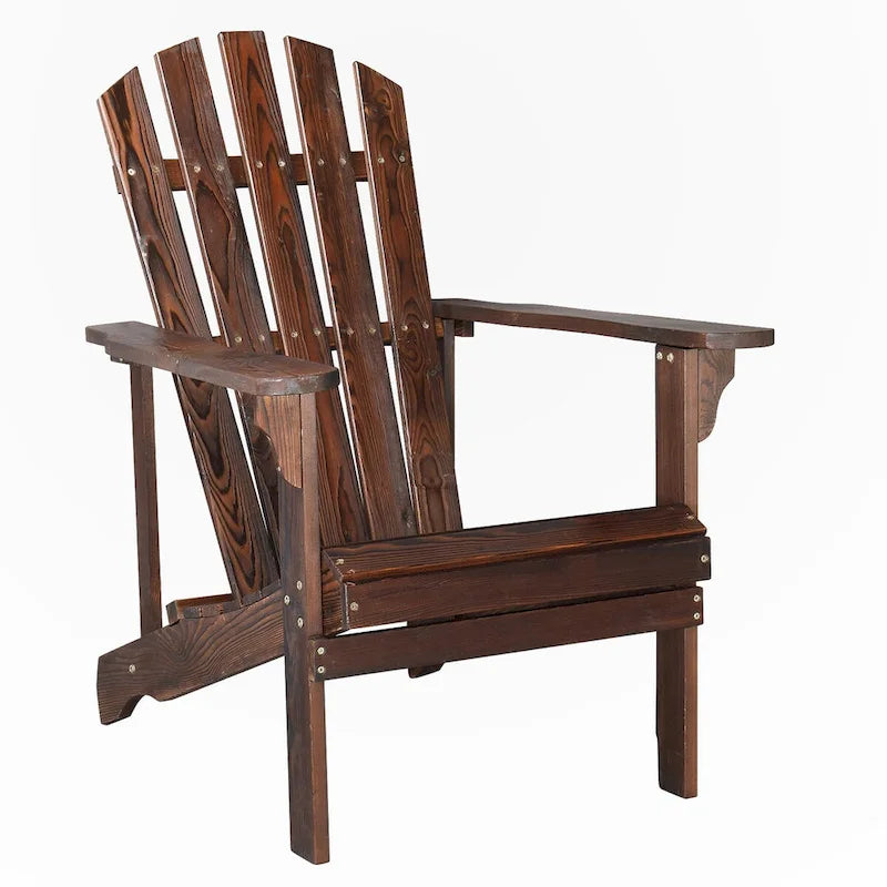Outdoor Garden Wooden Single Chair With Footstool