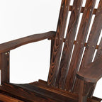 Outdoor Garden Wooden Single Chair With Footstool