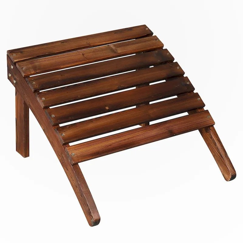 Outdoor Garden Wooden Single Chair With Footstool