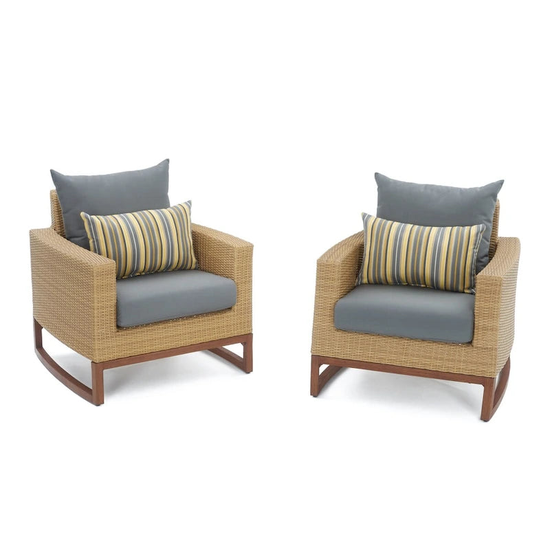 Mili 5 Piece Sunbrella Outdoor Patio Club Chair & Ottoman Set