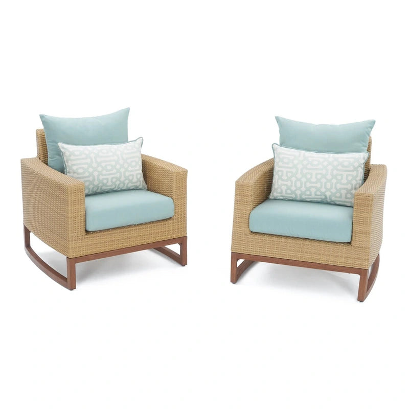 Mili 5 Piece Sunbrella Outdoor Patio Club Chair & Ottoman Set