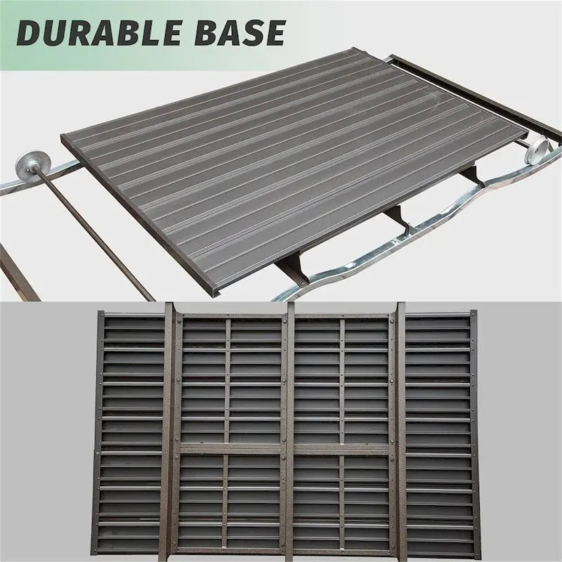 4-Seat Outdoor Glider Benches with Canopy, Aluminum Frame