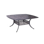 Saratoga 9-piece Gun Metal Aluminum Square Dining Set with 8 Cushioned Arm Dining Chairs