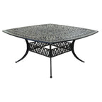 Saratoga 9-piece Gun Metal Aluminum Square Dining Set with 8 Cushioned Arm Dining Chairs