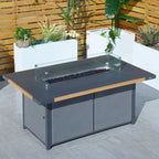 4-Piece Patio Acrylic Conversation Set with Firepit Table and BBQ Grill