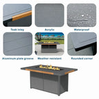 4-Piece Patio Acrylic Conversation Set with Firepit Table and BBQ Grill