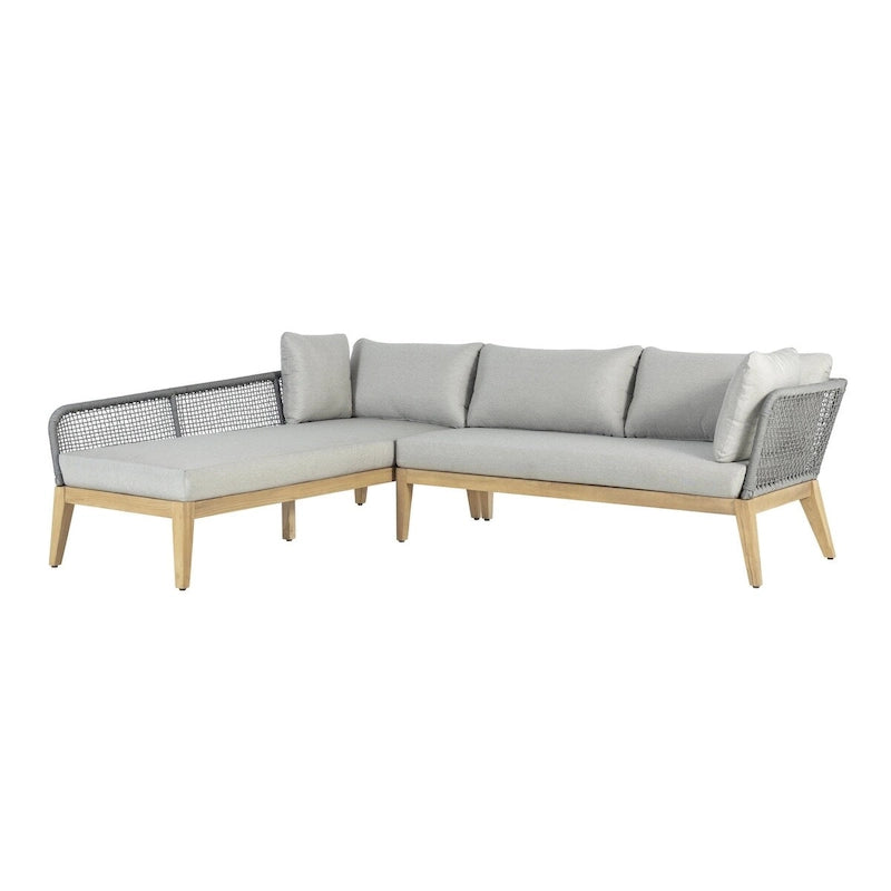 Cypress Teak Wood 2-piece Left Arm Chaise Outdoor Sectional