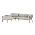 Cypress Teak Wood 2-piece Left Arm Chaise Outdoor Sectional
