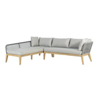 Cypress Teak Wood 2-piece Left Arm Chaise Outdoor Sectional