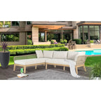 Cypress Teak Wood 2-piece Left Arm Chaise Outdoor Sectional