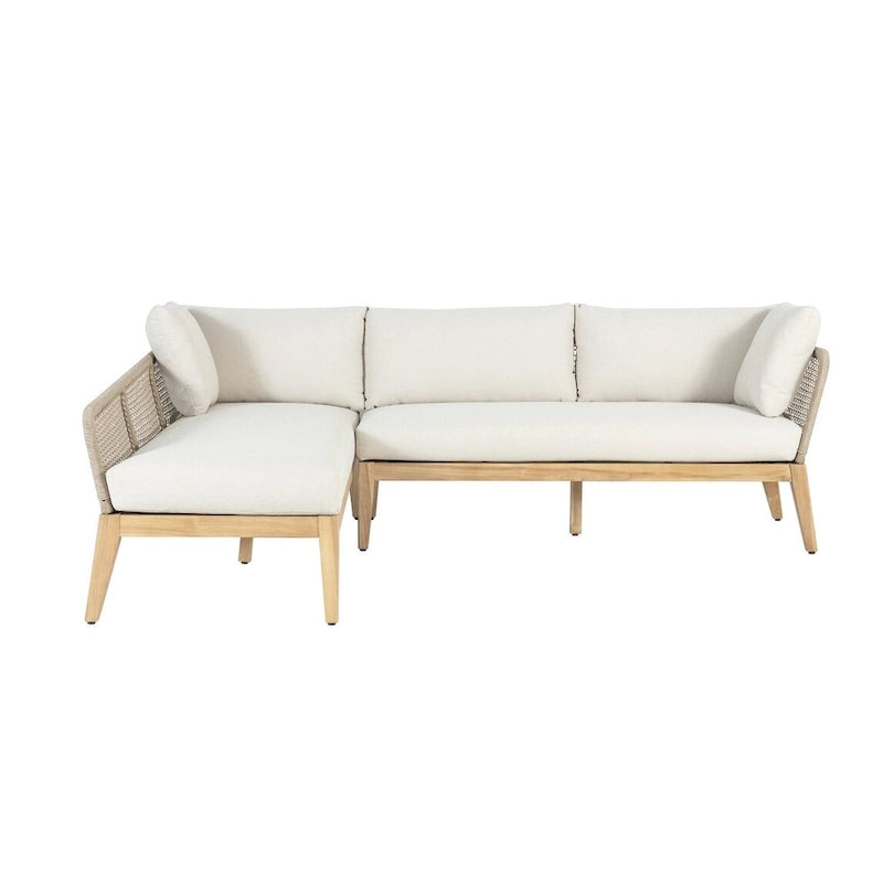 Cypress Teak Wood 2-piece Left Arm Chaise Outdoor Sectional