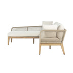 Cypress Teak Wood 2-piece Left Arm Chaise Outdoor Sectional