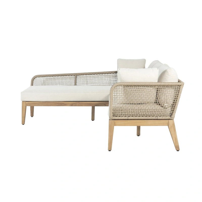 Cypress Teak Wood 2-piece Left Arm Chaise Outdoor Sectional