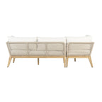 Cypress Teak Wood 2-piece Left Arm Chaise Outdoor Sectional