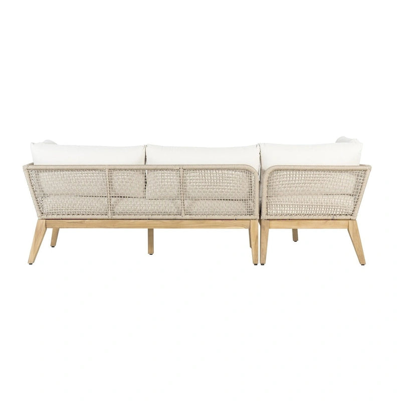 Cypress Teak Wood 2-piece Left Arm Chaise Outdoor Sectional