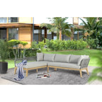 Cypress Teak Wood 2-piece Left Arm Chaise Outdoor Sectional