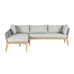 Cypress Teak Wood 2-piece Left Arm Chaise Outdoor Sectional