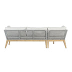 Cypress Teak Wood 2-piece Left Arm Chaise Outdoor Sectional
