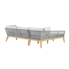 Cypress Teak Wood 2-piece Left Arm Chaise Outdoor Sectional