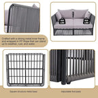2 Piece Outdoor Loveseat Daybed Set with Tempered Glass Table