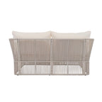 2 Piece Outdoor Loveseat Daybed Set with Tempered Glass Table