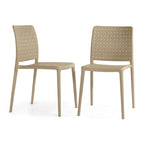 WRGHOME Modern Stacking Patio Dining Side Chair Indoor/Outdoor (Set of 2) - 33.18 H X 18.50 W X 21.85 D