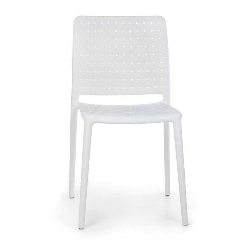 WRGHOME Modern Stacking Patio Dining Side Chair Indoor/Outdoor (Set of 2) - 33.18 H X 18.50 W X 21.85 D