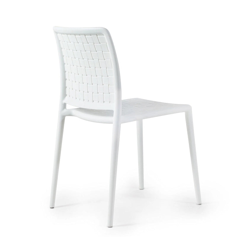WRGHOME Modern Stacking Patio Dining Side Chair Indoor/Outdoor (Set of 2) - 33.18 H X 18.50 W X 21.85 D