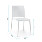 WRGHOME Modern Stacking Patio Dining Side Chair Indoor/Outdoor (Set of 2) - 33.18 H X 18.50 W X 21.85 D