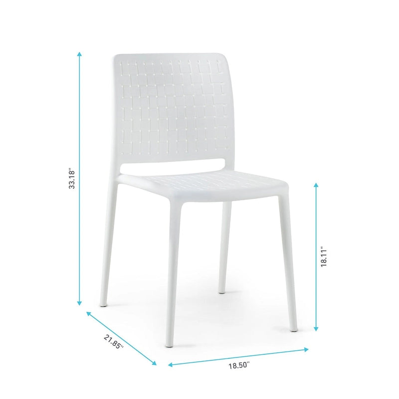 WRGHOME Modern Stacking Patio Dining Side Chair Indoor/Outdoor (Set of 2) - 33.18 H X 18.50 W X 21.85 D