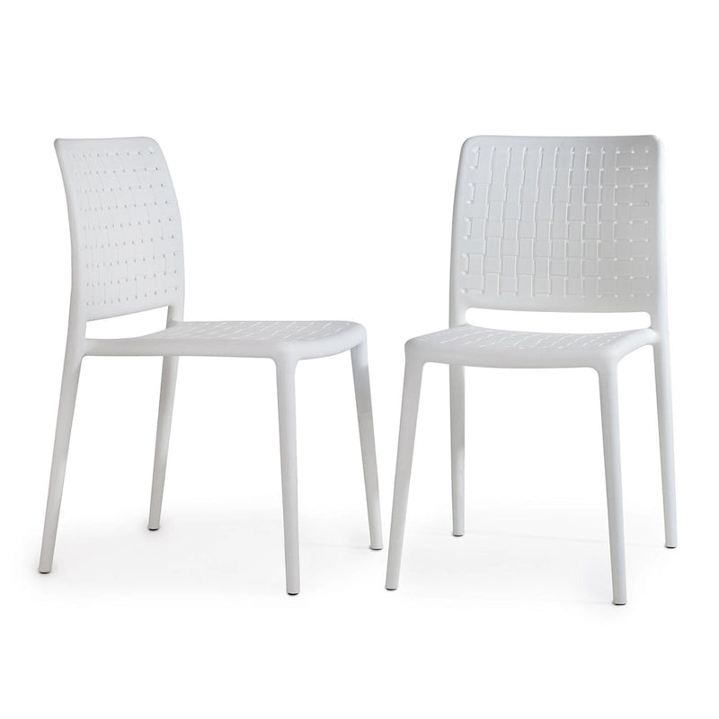 WRGHOME Modern Stacking Patio Dining Side Chair Indoor/Outdoor (Set of 2) - 33.18 H X 18.50 W X 21.85 D
